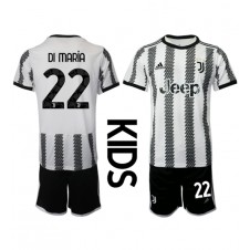 Juventus Angel Di Maria #22 Hemmaställ Barn 2022-23 Korta ärmar (+ Korta byxor)